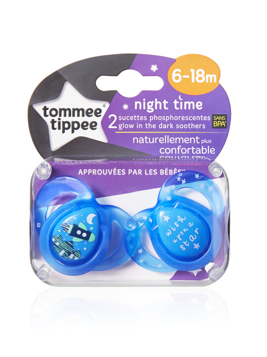 لهايات وقت النوم Closer to Nature Night Time من Tommee Tippee لعمر من 6 شهور إلى 18 شهرًا (عبوة مكونة من قطعتين) - لون أزرق image number 2